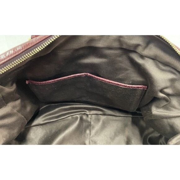 Miu‎ Miu Leather Vitello Lux Bauletto Bowler Bag Satchel Burgundy Nappy - Picture 8 of 10